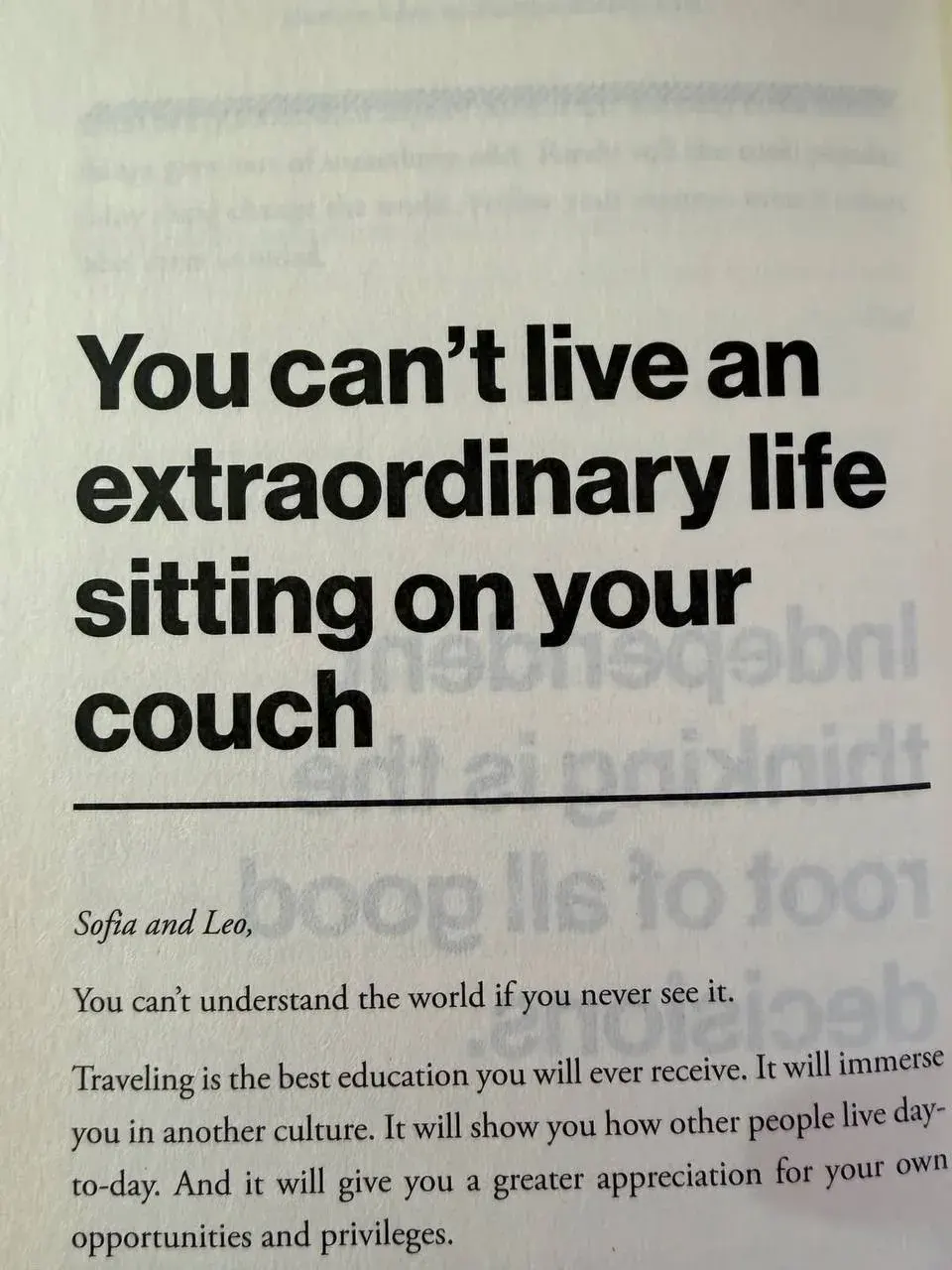 Quote about travel as education and seeing how other people live day to day