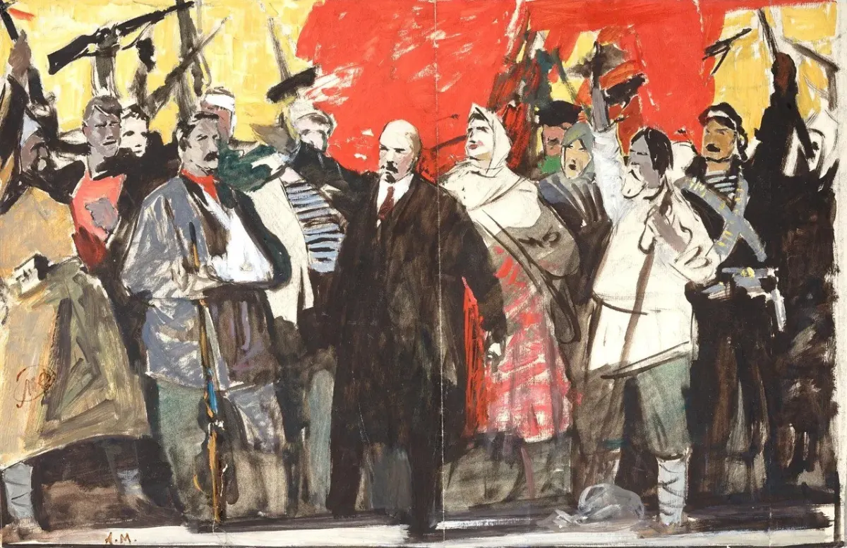 Abstract landscape photo with blurred, unreadable text used as a decorative header for a page about Soviet memoir books on Amazon